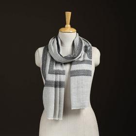 Plain Fine Wool Stole with Woven Border for Women 20