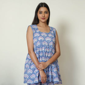 Blue - Sanganeri Block Printed Cotton Night Suit Set 23