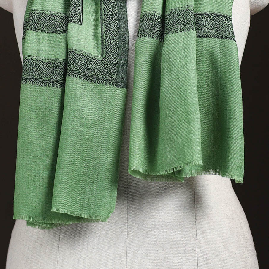 Plain Fine Wool Stole with Woven Border for Women 21