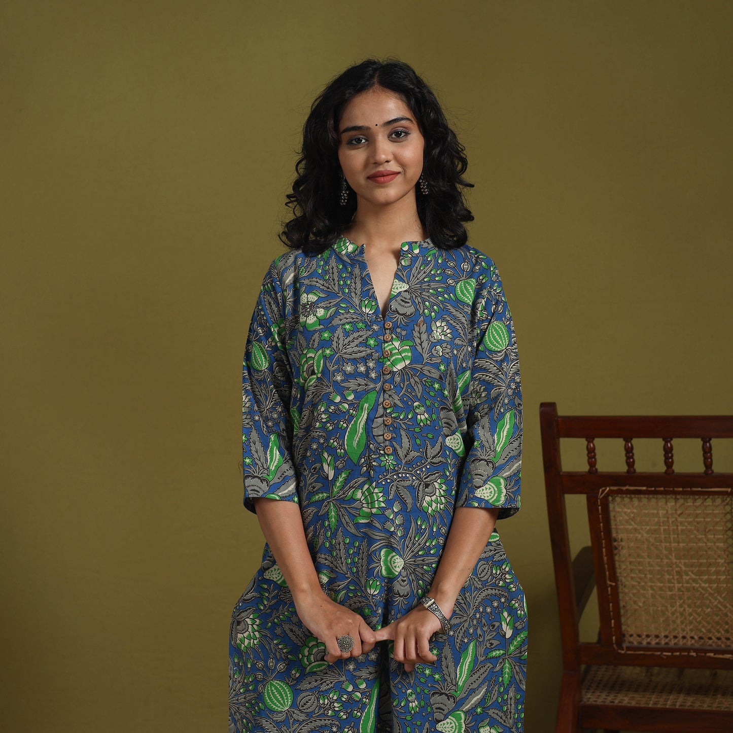 Kalamkari Printed Cotton 2pc Kurta Set for women 02