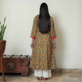 Buy Hand Block Print Cotton A-Line Kalamkari Kurta For Women