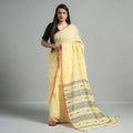  Phulia Bengal Jamdani Buti Handloom Cotton Saree with Tassels