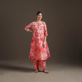 Hand Batik Print Cotton A-Line Kurta with Palazzo Set for women 02