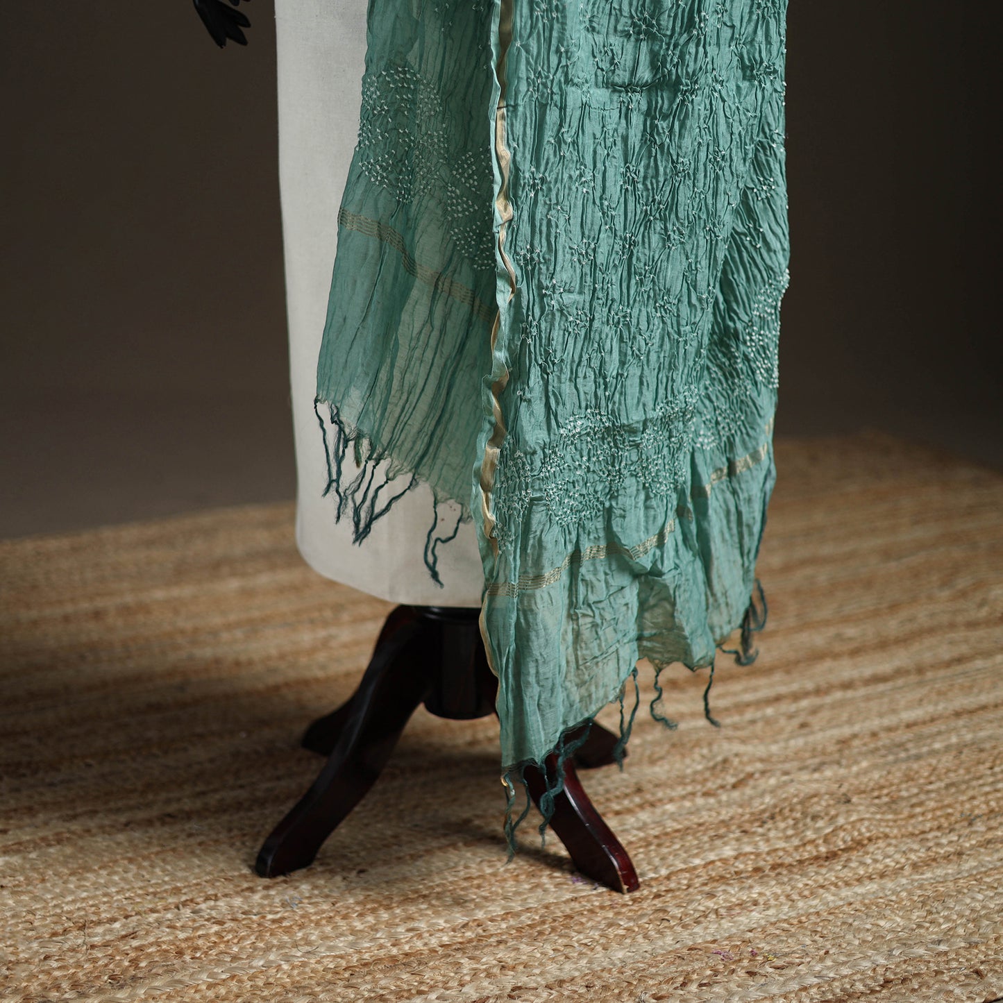 Kutch Bandhani Dupatta in Chanderi Silk 10