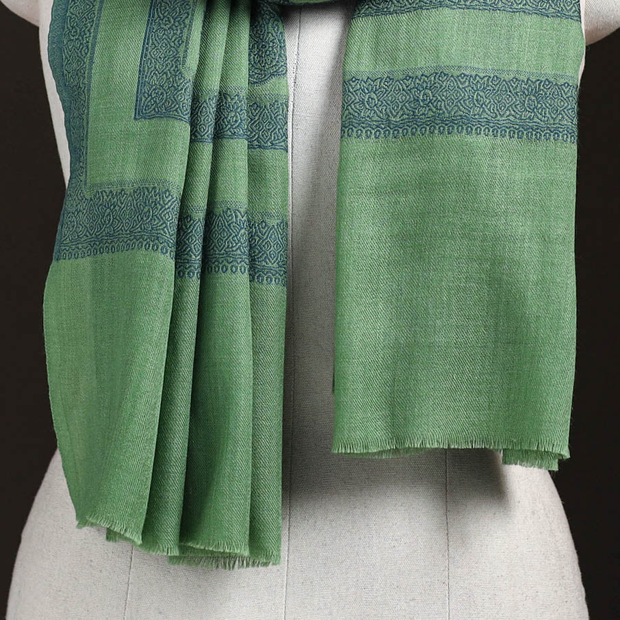Plain Fine Wool Stole with Woven Border for Women 22