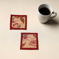 Brown Handmade Cotton Coasters (Set of 2)