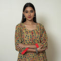Buy Hand Block Print Cotton A-Line Kalamkari Kurta For Women