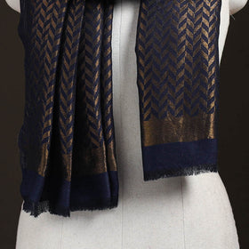 Zari Chevron Pattern Fine Wool Stole for Women 23