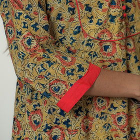 Buy Hand Block Print Cotton A-Line Kalamkari Kurta For Women