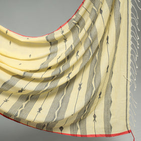  Phulia Bengal Jamdani Buti Handloom Cotton Saree with Tassels