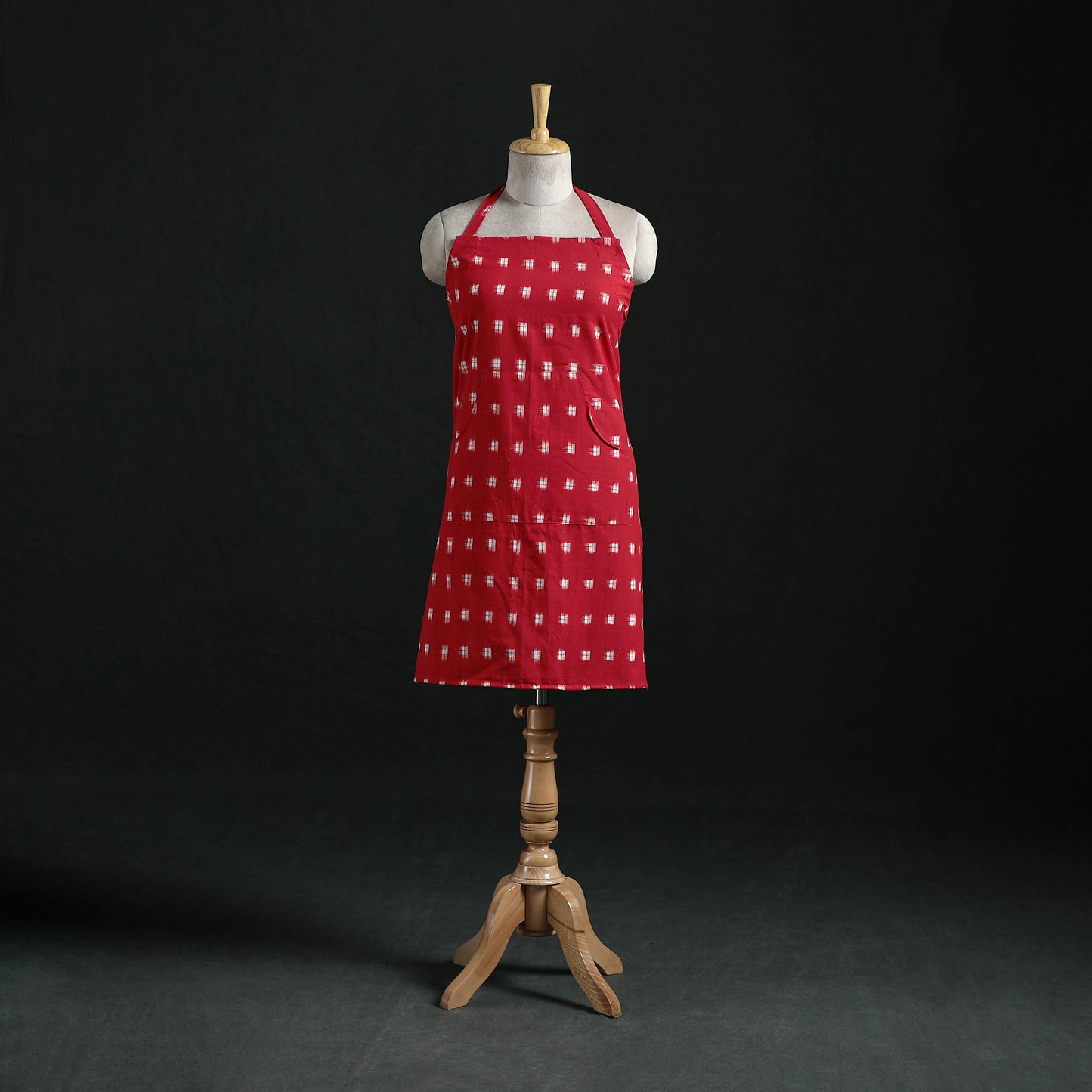 Pochampally Ikat Weave Cotton Apron with Pocket 17