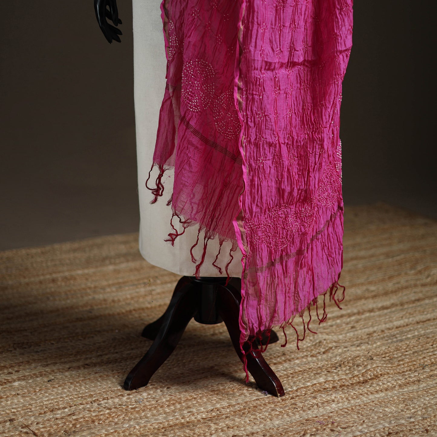 Kutch Bandhani Dupatta in Chanderi Silk 11