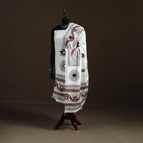 Kutch Hand Embroidered Mirror Work Printed Cotton Dupatta 07