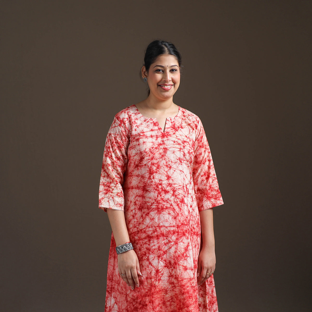 Hand Batik Print Cotton A-Line Kurta with Palazzo Set for women 02
