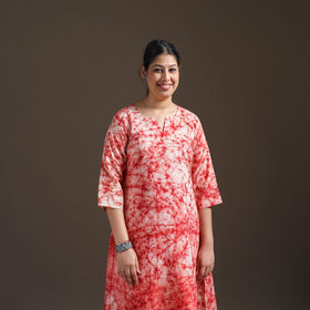 Hand Batik Print Cotton A-Line Kurta with Palazzo Set for women 02