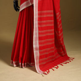 Red - Bengal Handwoven Cotton Begumpuri Saree 01