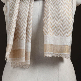 Zari Chevron Pattern Fine Wool Stole for Women 27