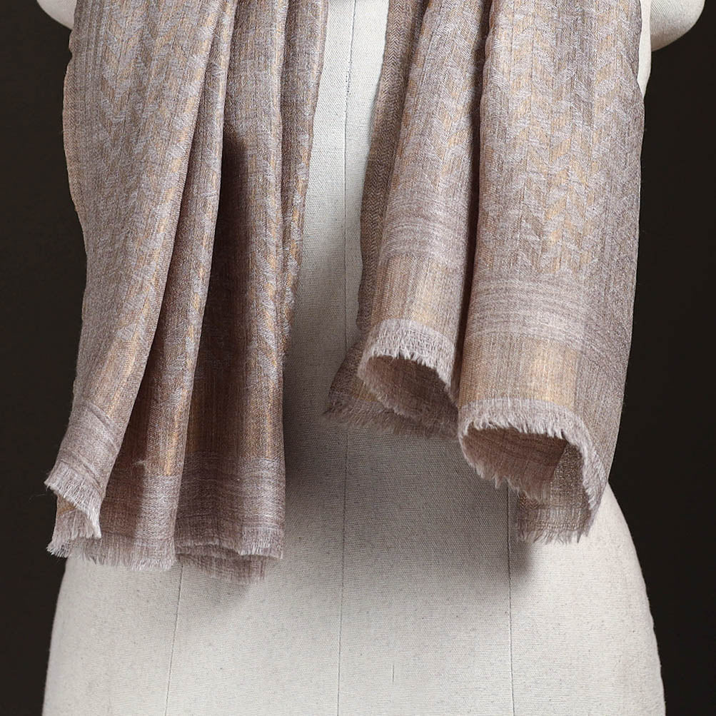 Zari Chevron Pattern Fine Wool Stole for Women 28