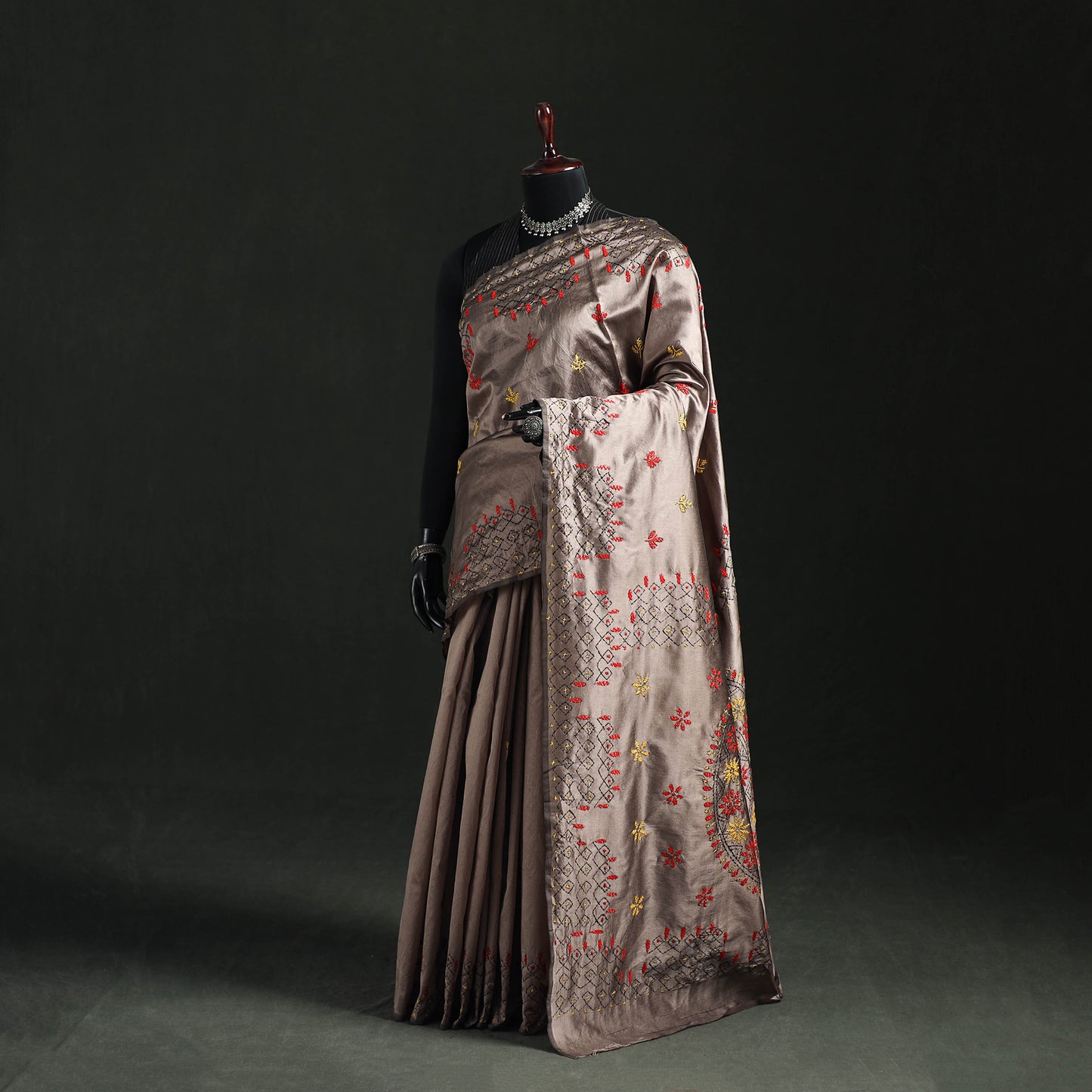 Hand Embroidered Silk Saree 44