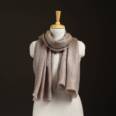 Zari Chevron Pattern Fine Wool Stole for Women 28