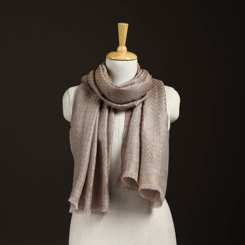 Zari Chevron Pattern Fine Wool Stole for Women 28