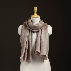 Zari Chevron Pattern Fine Wool Stole for Women 28