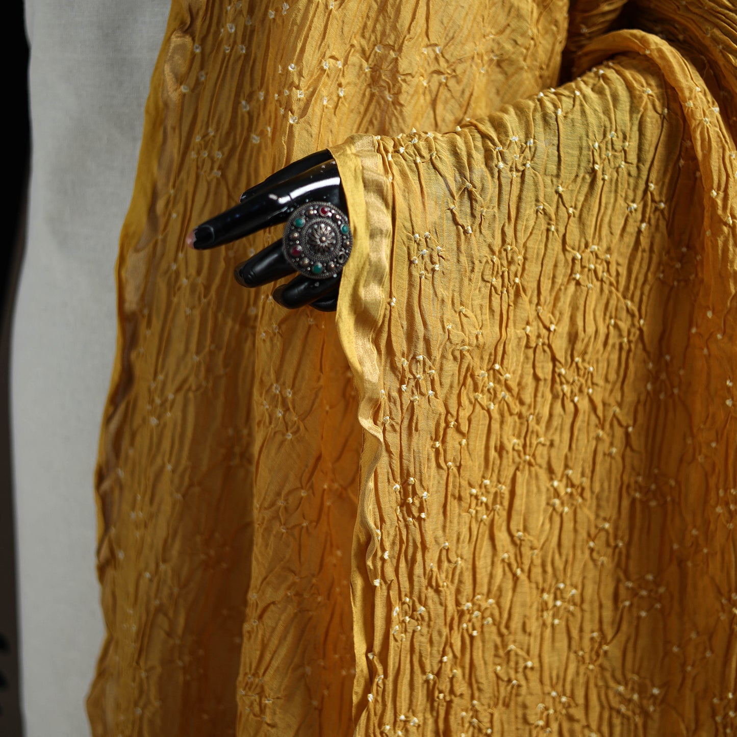 Kutch Bandhani Dupatta in Chanderi Silk 12