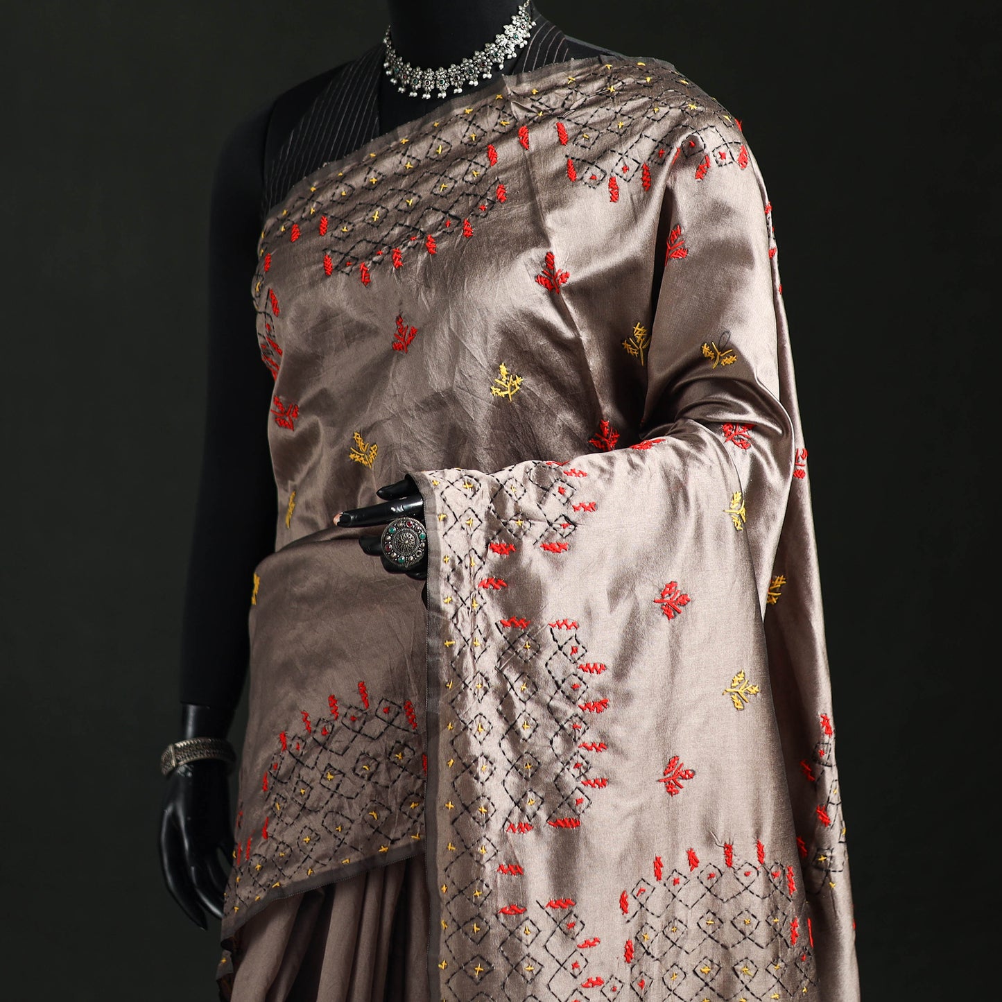 Hand Embroidered Silk Saree 44