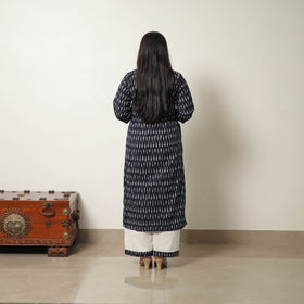 Buy Blue Handloom Cotton Pochampally Ikat Kurta Set Online