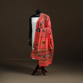 Kutch Hand Embroidered Mirror Work Printed Cotton Dupatta 08