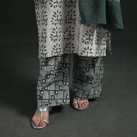 Hand Batik Print Cotton Suit Set with Dupatta for Women 15