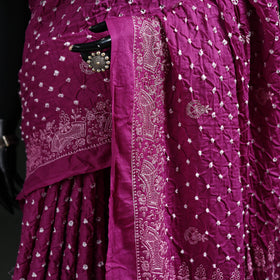 Kutch Bandhani Tie-Dye Cotton Saree 11