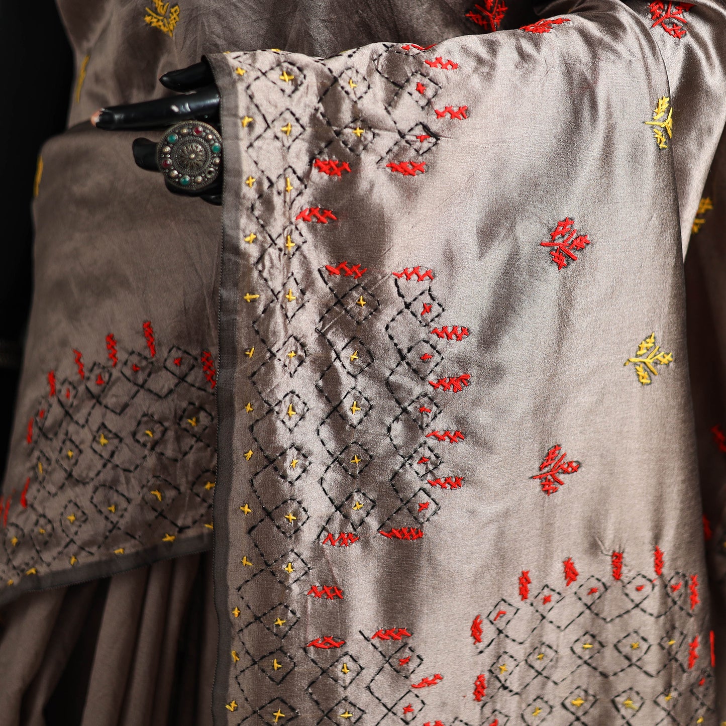 Hand Embroidered Silk Saree 44