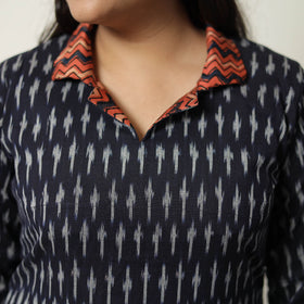 Buy Blue Handloom Cotton Pochampally Ikat Kurta Set Online