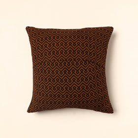 Maroon - Bagh Block Printed Cotton Cushion Cover (16 x 16 in) 01