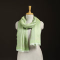 Green - Zari Chevron Pattern Fine Wool Stole for Women 30