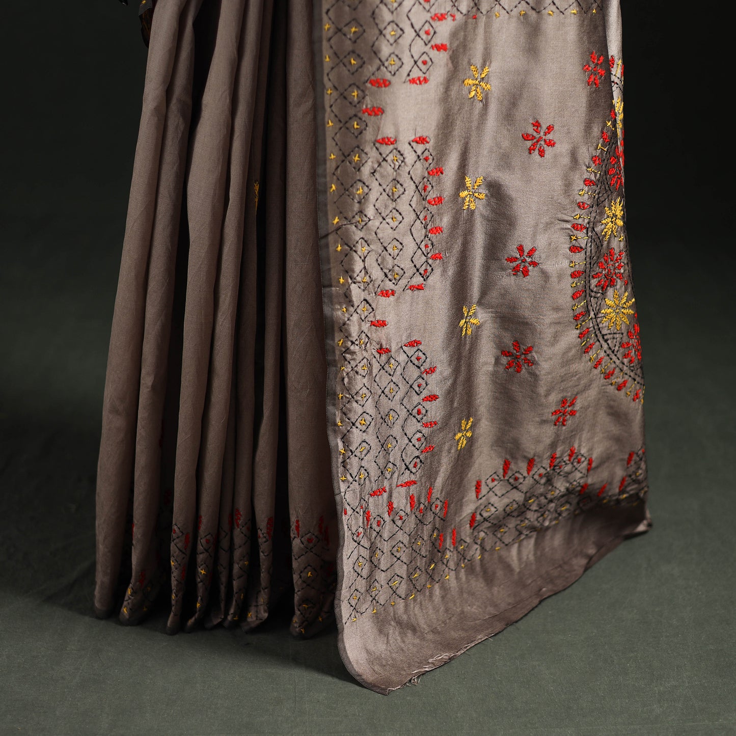 Hand Embroidered Silk Saree 44