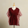 Red - Bagh Mosaic Fusion Cotton Kaftan (Short) 11