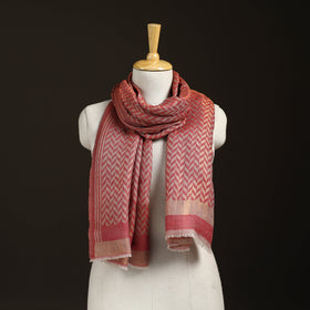 Zari Chevron Pattern Fine Wool Stole for Women 31