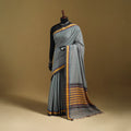 Grey - Bengal Handwoven Cotton Begumpuri Saree 03