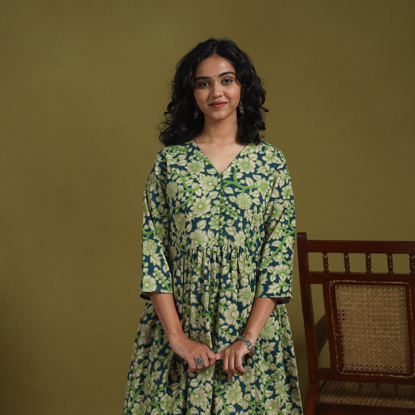 Kalamkari Printed Cotton 2pc Kurta Set for women 09