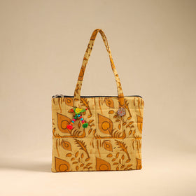  Yellow Handcrafted Quilted Cotton Handbag