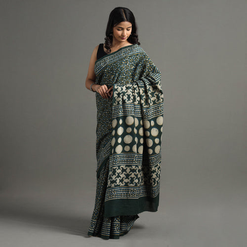 block printed saree