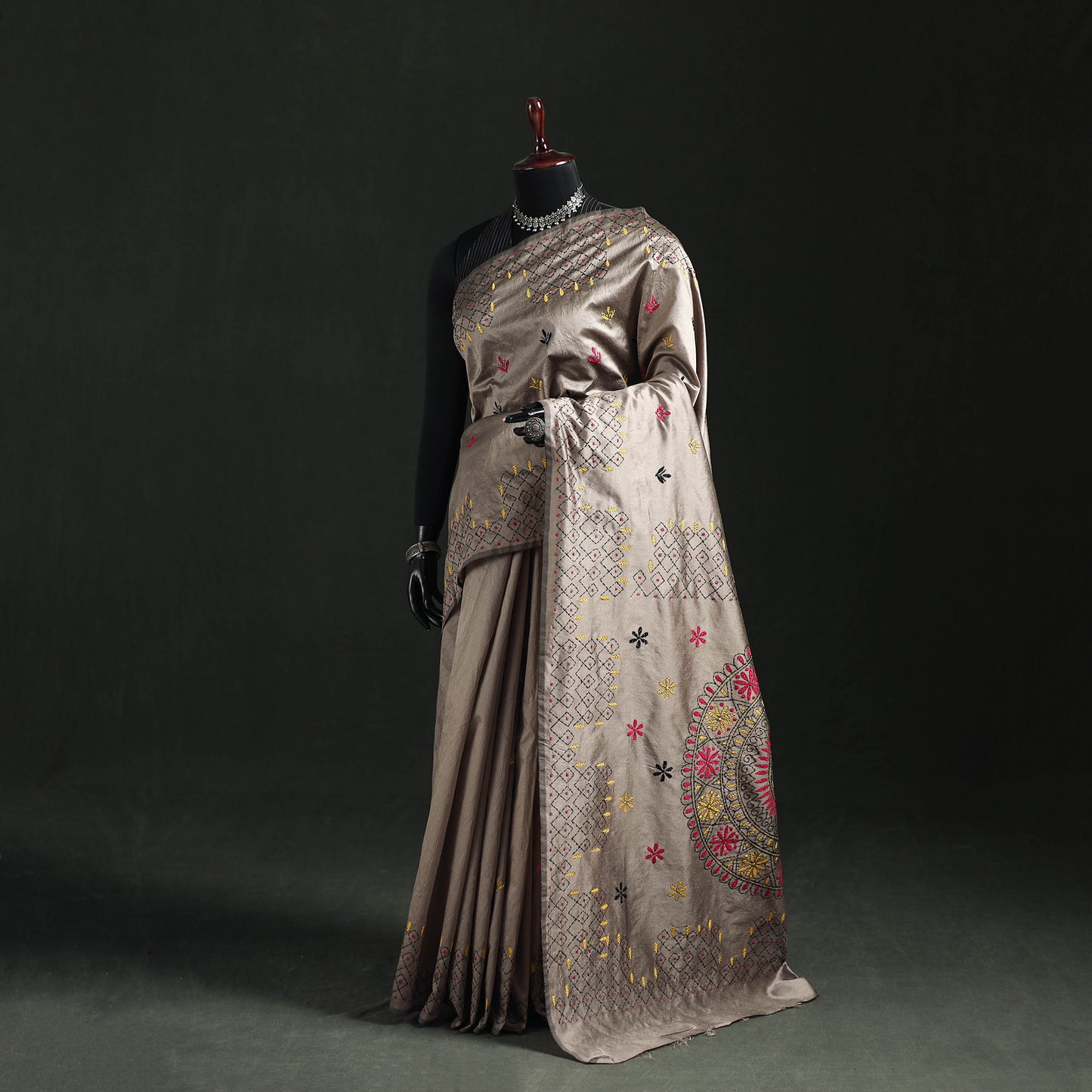 Hand Embroidered Silk Saree 45