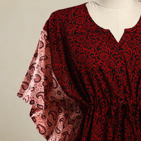 Red - Bagh Mosaic Fusion Cotton Kaftan (Short) 11