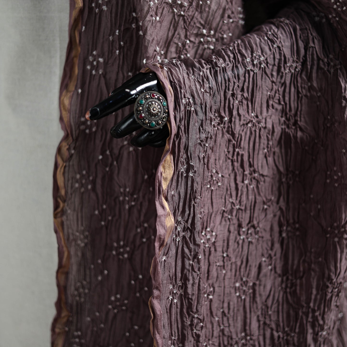 Kutch Bandhani Dupatta in Chanderi Silk 13