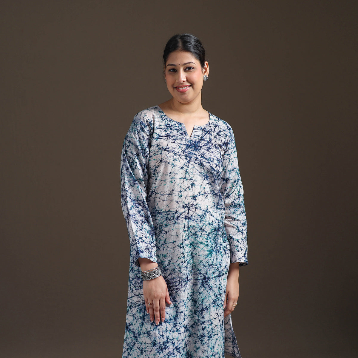 Hand Batik Print Cotton Straight Kurta with Palazzo Set for women 08