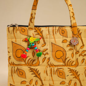  Yellow Handcrafted Quilted Cotton Handbag