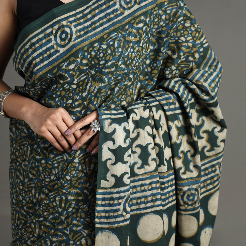 block printed saree