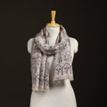 Beige - Kani Weave Zari Jaal Fine Wool Stole for Women 33